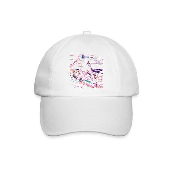 Skateboarder Vaporwave - Baseballkappe - Weiß/Weiß - Vorne