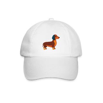 Dackel - Baseballkappe - Weiß/Weiß - Vorne