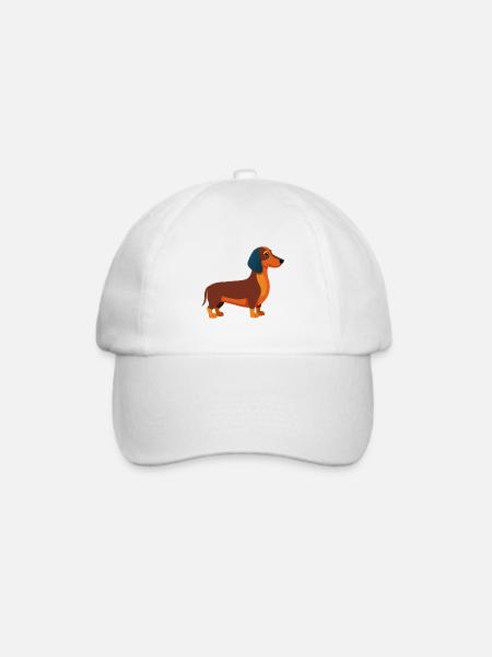 Dackel - Baseballkappe - Weiß/Weiß