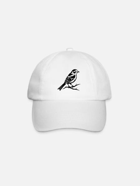 Kleiner Singvogel - Baseballkappe - Weiß/Weiß