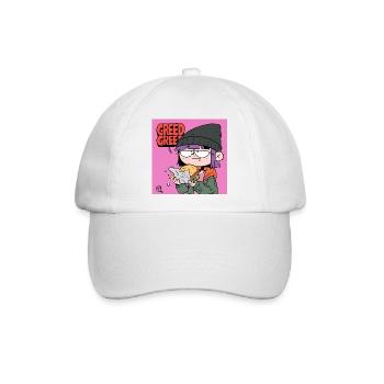 Gierige Burger Cartoon Motiv - Baseballkappe - Weiß/Weiß - Vorne