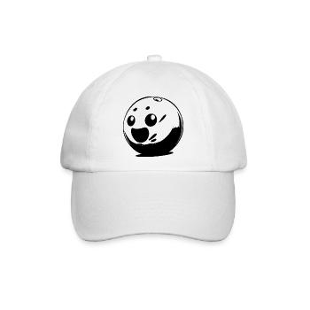 Cartoon Bowlingkugel - Baseballkappe - Weiß/Weiß - Vorne