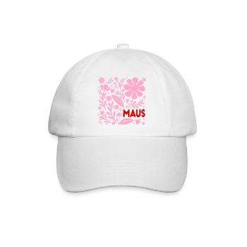 Blumen für Maus - Baseballkappe - Weiß/Weiß - Vorne