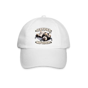 Zertifizierter Nickerchen-Experte – Finnischer Lapphund - Baseballkappe - Weiß/Weiß - Vorne