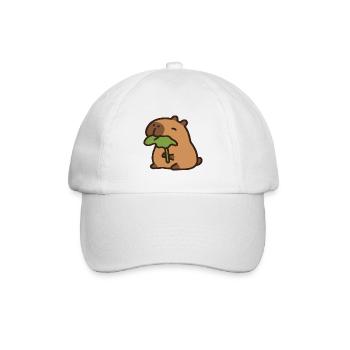 Niedliche Kapybara isst Blatt - Baseballkappe - Weiß/Weiß - Vorne