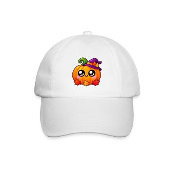 Kawaii Pumpkin Halloween-Hut - Baseballkappe - Weiß/Weiß - Vorne