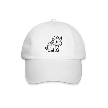 Triceratops - Baseballkappe - Weiß/Weiß - Vorne