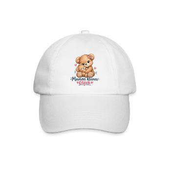 Mamas Kleines Glück Kuschelbär - Baseballkappe - Weiß/Weiß - Vorne