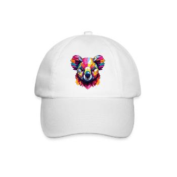 Geometrischer Regenbogen Koala - Baseballkappe - Weiß/Weiß - Vorne