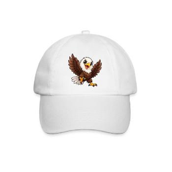 Weißkopfseeadler Kawaii Style – Süßer Adler - Baseballkappe - Weiß/Weiß - Vorne