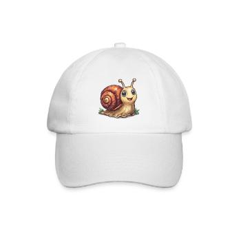 Fröhliche Schnecke  - Baseballkappe - Weiß/Weiß - Vorne