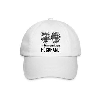 70 und immer noch einhändige Rückhand Tennis - Baseballkappe - Weiß/Weiß - Vorne