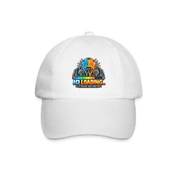IQ Loading Gehirn Neon Design - Baseballkappe - Weiß/Weiß - Vorne