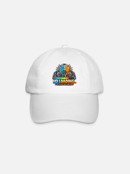 IQ Loading Gehirn Neon Design - Baseballkappe - Weiß/Weiß