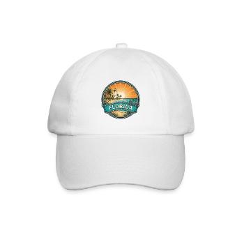 Florida Sunshine Coast Vintage-Reisegeschenk - Baseballkappe - Weiß/Weiß - Vorne