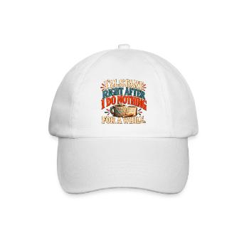 Lustiger Prokrastination-Kaffee-Humor - Baseballkappe - Weiß/Weiß - Vorne