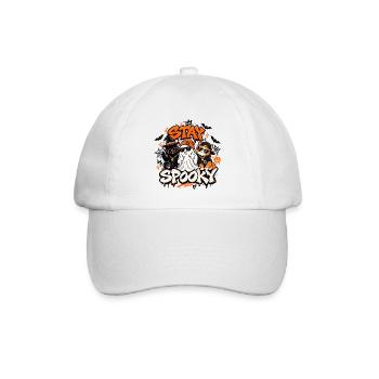 Stay Spooky Halloween Cats & Ghost Streetwear #cat - Baseballkappe - Weiß/Weiß - Vorne