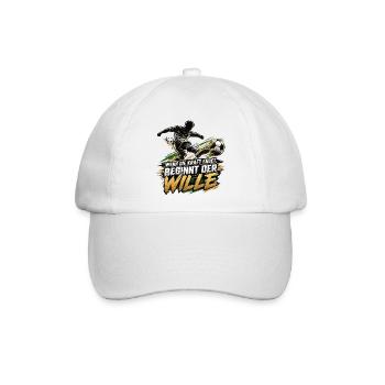 Fußball Motivation - Baseballkappe - Weiß/Weiß - Vorne