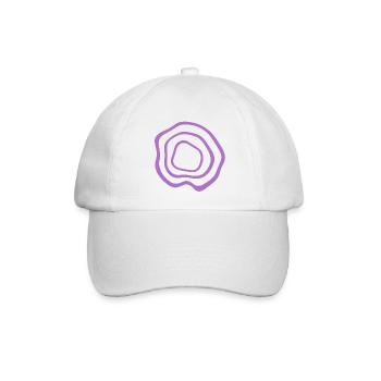 Lila Ringenkreise Muster - Baseballkappe - Weiß/Weiß - Vorne