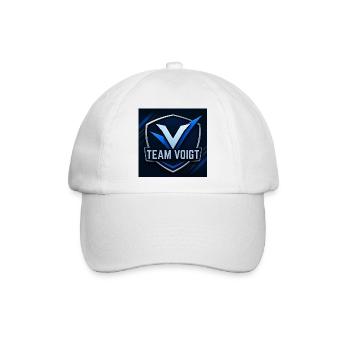 Team Voigt Schild-Logo Familienname Firmenname - Baseballkappe - Weiß/Weiß - Vorne