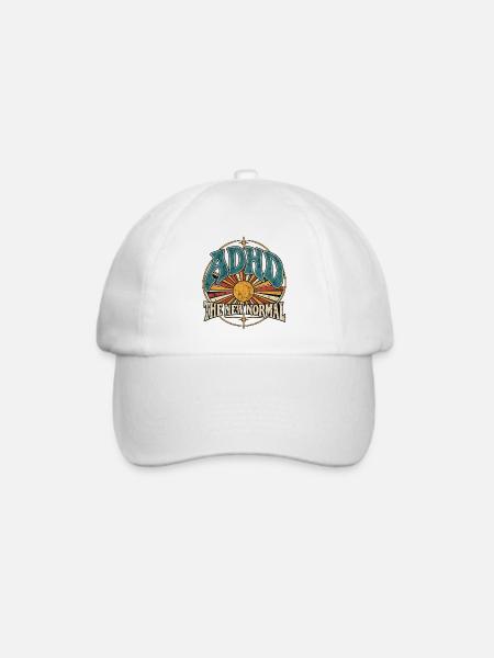 ADHD – The New Normal | Vintage-Sonne - Baseballkappe - Weiß/Weiß