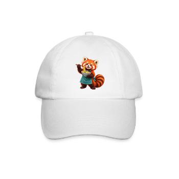 Red Panda Ramen-Koch mit Nudeln - Baseballkappe - Weiß/Weiß - Vorne