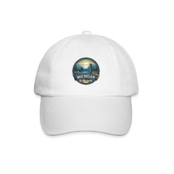 Michigan Great Lakes Vintage-Reiseabzeichen - Baseballkappe - Weiß/Weiß - Vorne