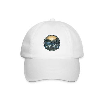 Minnesota Split Rock Loon Retro-Reisegeschenk - Baseballkappe - Weiß/Weiß - Vorne
