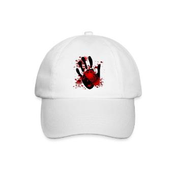 Halloween Blutende Hand - Baseballkappe - Weiß/Weiß - Vorne