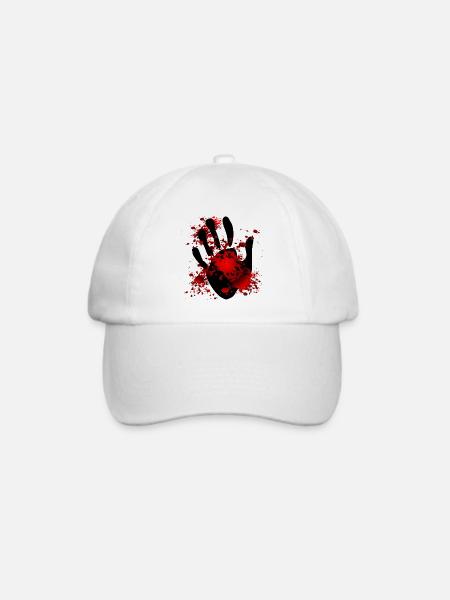 Halloween Blutende Hand - Baseballkappe - Weiß/Weiß