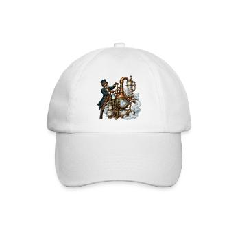 Steampunk-Dampfmeister-Mechanik - Baseballkappe - Weiß/Weiß - Vorne