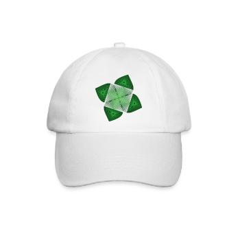 Grünes Geometrie Fraktal - Baseballkappe - Weiß/Weiß - Vorne