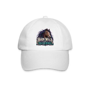 Geboren Wild, Ländlich Aufgewachsen - Baseballkappe - Weiß/Weiß - Vorne