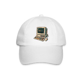 Retro-Computer Pixelästhetik - Baseballkappe - Weiß/Weiß - Vorne