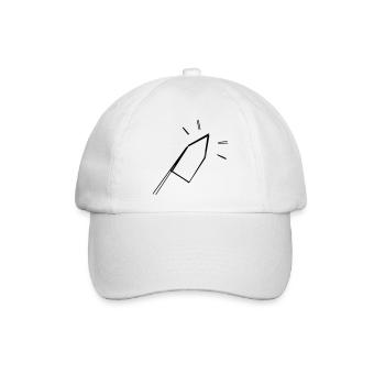 Silvesterrakete handgezeichnet - Baseballkappe - Weiß/Weiß - Vorne