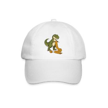 Strickender T-Rex - Baseballkappe - Weiß/Weiß - Vorne
