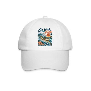 Go With the Flow – Honu Meeresschildkröte - Baseballkappe - Weiß/Weiß - Vorne