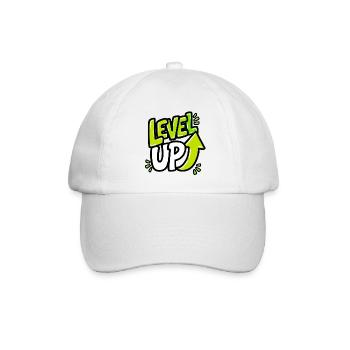 GEN Z ZITIERT TYPOGRAFIEDESIGN – Level Up Neon - Baseballkappe - Weiß/Weiß - Vorne