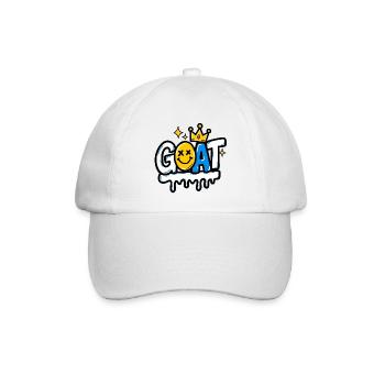 GEN Z ZITATE – Goat Crown Graffiti Smile - Baseballkappe - Weiß/Weiß - Vorne