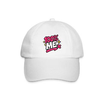 GEN Z ZITIERT TYPOGRAFIE-DESIGN – 100 % ICH - Baseballkappe - Weiß/Weiß - Vorne