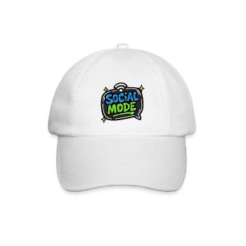 GEN Z ZITIERT TYPOGRAFIE-DESIGN – SOZIALER MODUS - Baseballkappe - Weiß/Weiß - Vorne