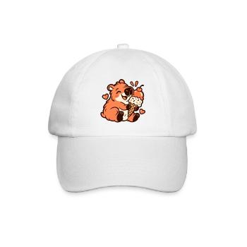 Kawaii Capybara - Baseballkappe - Weiß/Weiß - Vorne