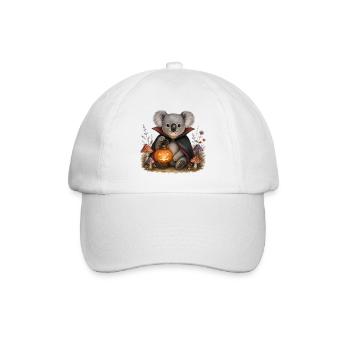Vampir-Halloween-Koala mit Laterne - Baseballkappe - Weiß/Weiß - Vorne
