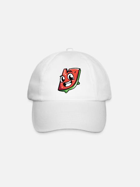 Frech-fröhliche Wassermelonen Scheibe - Baseballkappe - Weiß/Weiß