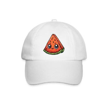 Kawaii Wassermelonen Slice - Baseballkappe - Weiß/Weiß - Vorne