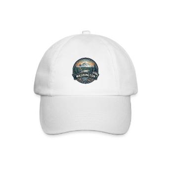 Washington Mount Rainier Space Needle Geschenk - Baseballkappe - Weiß/Weiß - Vorne