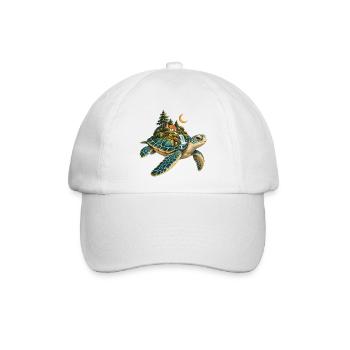 Insel auf der Arche: Magic Turtle - Baseballkappe - Weiß/Weiß - Vorne