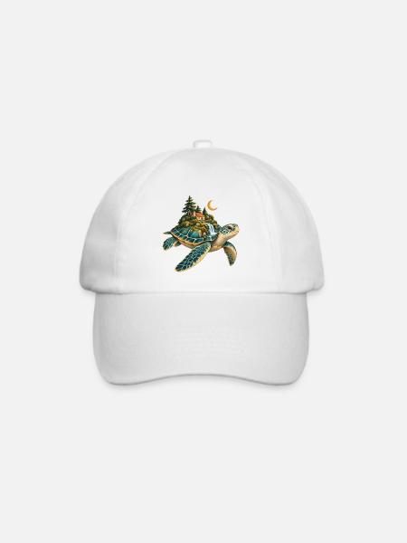 Insel auf der Arche: Magic Turtle - Baseballkappe - Weiß/Weiß