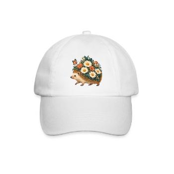 Blühender Igel zwischen Blumen - Baseballkappe - Weiß/Weiß - Vorne