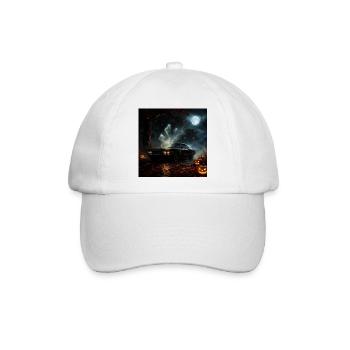 Geisterauto Halloween-Mond - Baseballkappe - Weiß/Weiß - Vorne